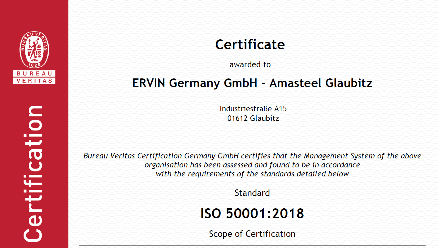 Glaubitz ISO 50001:2018 certificate